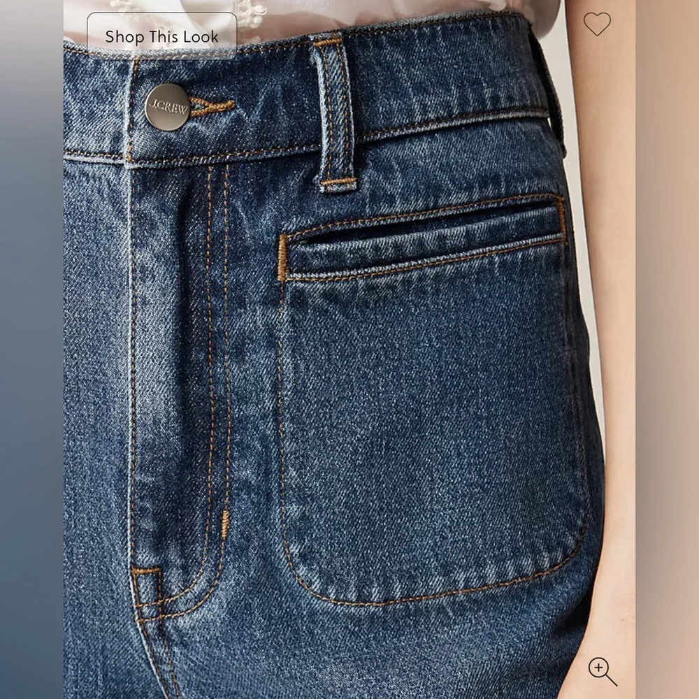 J. Crew Vintage Flare Jean Classic‎ Blue Patch Pockets Retro $158